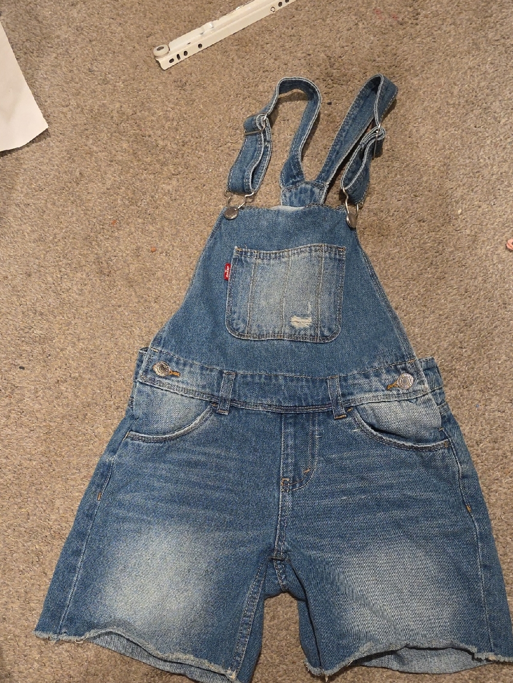 Levi's Medium Blue Denim Short Overalls